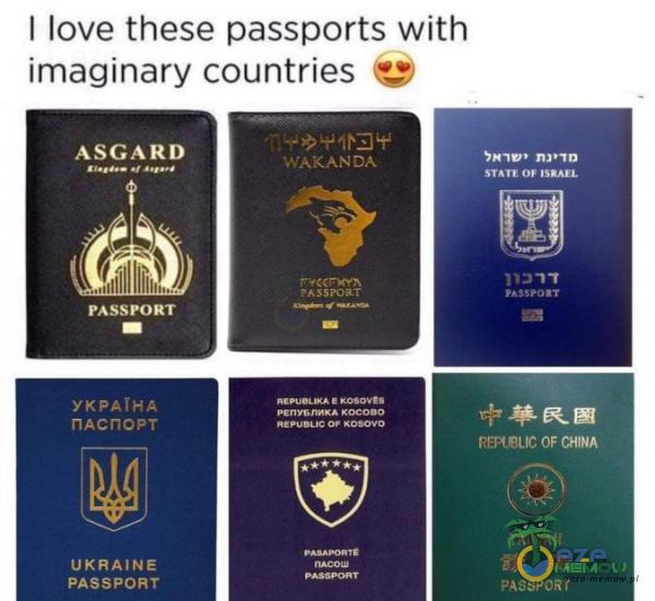 | love these passports with imaginary countries E* Puk DNO