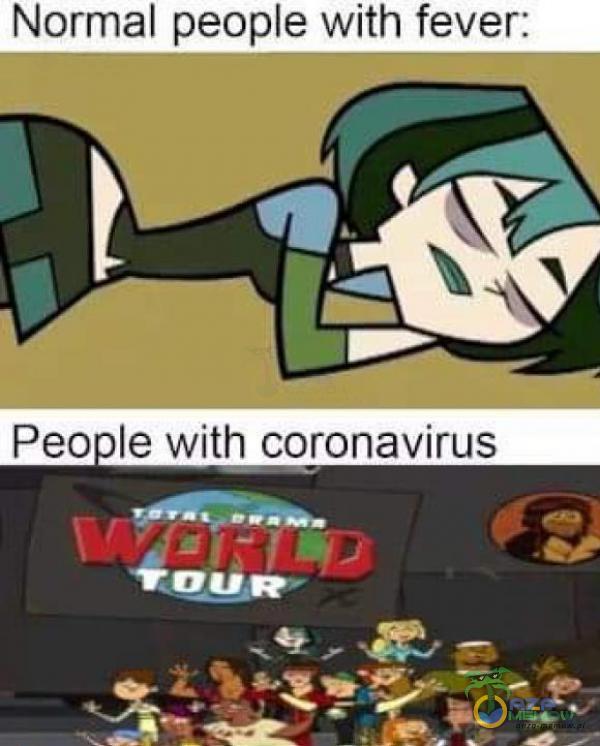 Normal peoe with fever: Peo Ie with coronavirus n ”..i. t!y,w