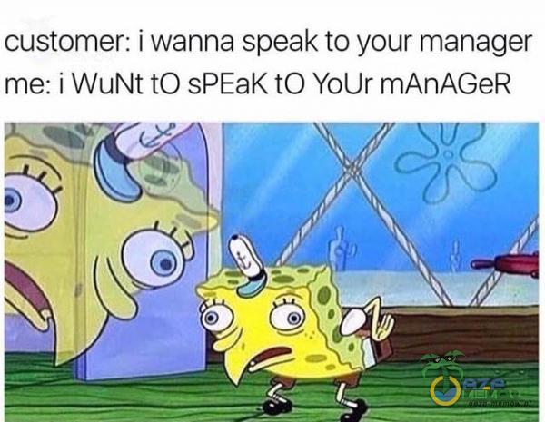 customer: i wanna speak to your manager me: i WuNt to sPEaK to YoUr mAnAGeR