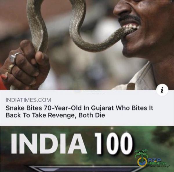 Snake Bites 70-Year-Old In Gujarat Who Bites Ił Back To Take Revenge, Both Die INDIA 100