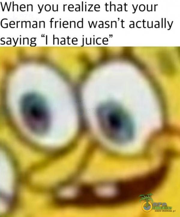 When you realize that your German friend wasn t actually saying l hatejuice