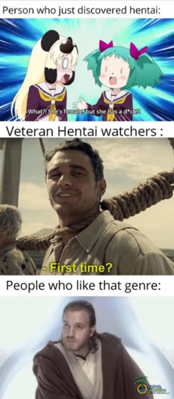 Person who just discovered hentai: Blada Veteran Hentai watchers : Peoe who like that genre: A
