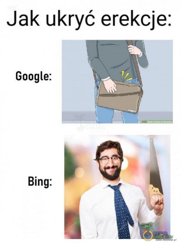 Jak ukryć erekcje: Google: Bing: