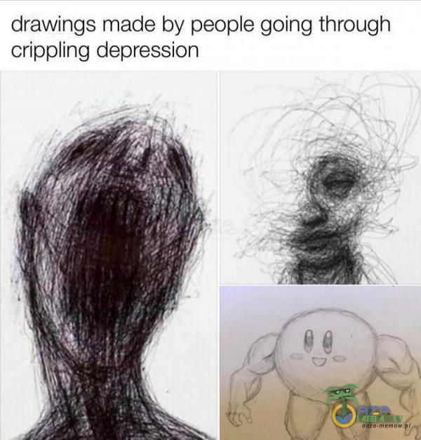 drawings made by peoe going through criping depression