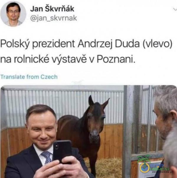 Janśkvrńżk Erl-w ››kwąy Polsky prezident Andrzej Duda (vlevo) na rolnickś vystavć v Poznam