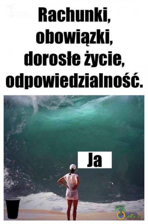 Rachunki, obowiązki, dorosłe życie, odpowiedzialność.