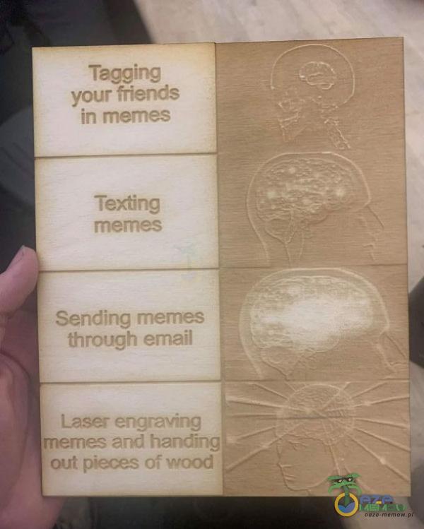 Tegcing your friends in memes Texting memes Sending memes through email memes end handing out pieces of wood