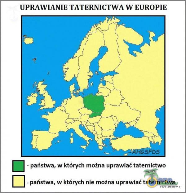 UPRAWIANIE TATERNICTWA W EUROPIE EJ - państwa, w których można uprawiać taternictwo I] = państwa, w których nie można Uprawiać taternictwa