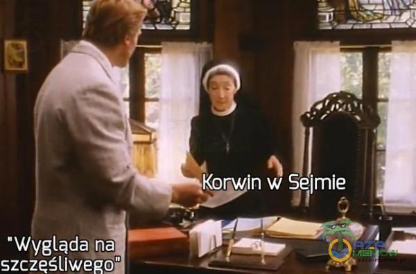 Korwin w Selmie Wygląda na szczęśliwego