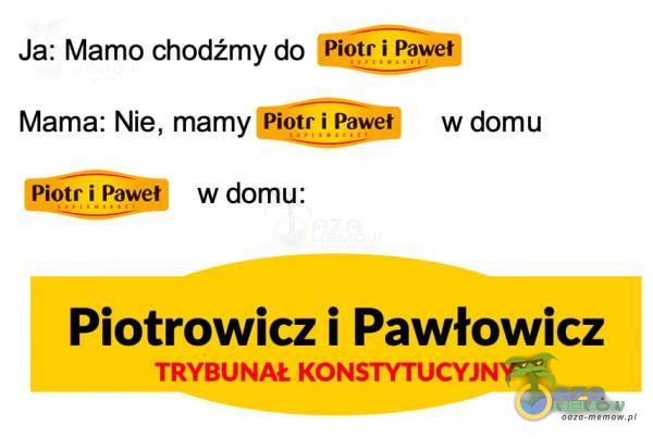 Ja: Mamo chodźmy do Țiotr i paweȚ Mama: Nie, mamy iotr iPa w domu eiotr .i Pawe€ w domu: Piotrowicz i Pawłowicz TRYBUNA KONSTYTUCYJNY