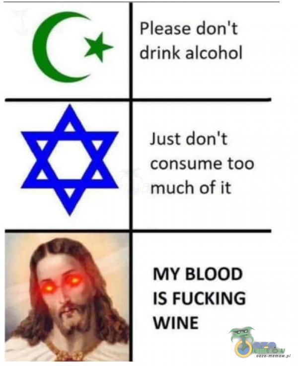 Please don t drink alcohol Just don t consume too much of ił MY BLOOD IS FUCKING WINE