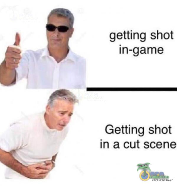 getting shot in-game Getting shot in a cut scene
