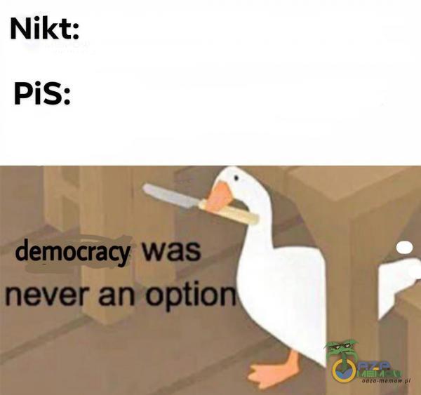 Nikt: PiS: democracy was never an optio