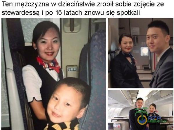 Ten mężczyzna w dzieciństwie zrobił sobie zdjęcie ze stewardessą i po 15 latach znovvu się spotkali