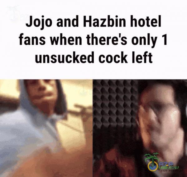 Jojo and Hazbin hotel fans when there s only 1 unsucked cock left