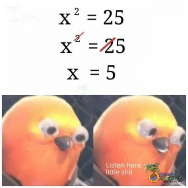 x = 25 LISten here, you f littlg shit