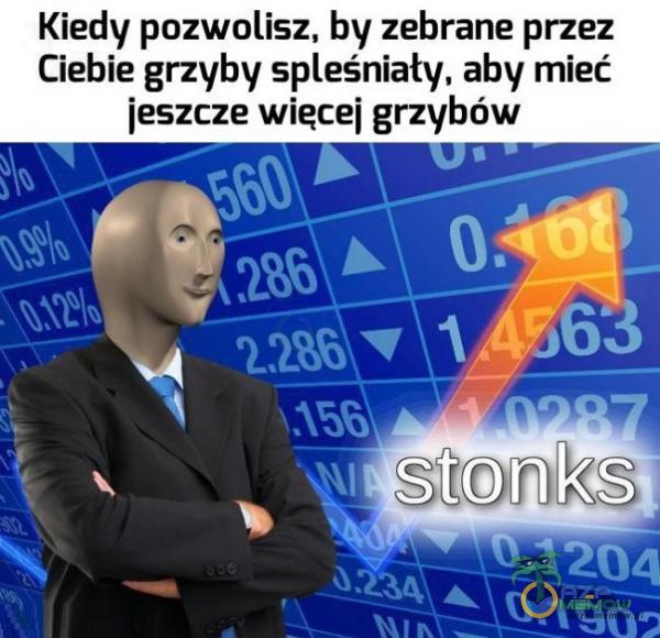 Kiedy pozwolisz, by zebrane przez Ciebie grzyby seśniały, aby mieć jeszcze wiecei grzybów stonks