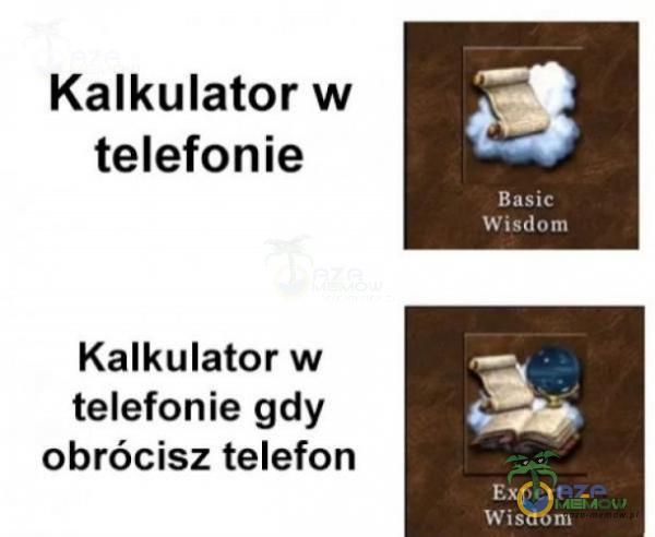 Kalkulator w telefonie Basic Wisdom Kalkulator w telefonie gdy obrócisz telefon Expert Wisdom