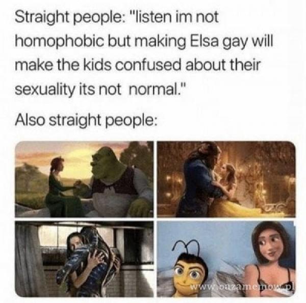 Straight peoe: listen im not homophobic but making Elsa gay will make the kids confused about their sex***ity iłs not normal.” Aso straight peoe: