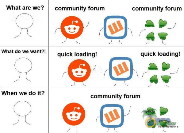 What are we? What do we want?! When we do ił? munity forum quick Ioading! munity forum quick loading! munity forum
