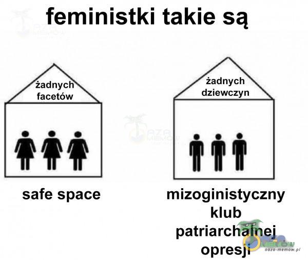 feministki takie są safe space mizoginistyczny klub patriarchalnej opresji