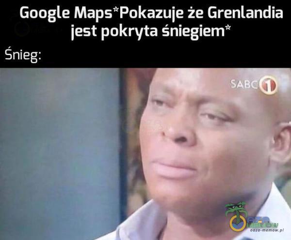 Google Maps*Pokazuje że Grenlandia jest pokryta śniegiem* CEA