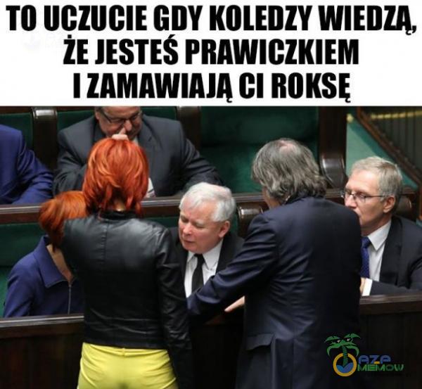 TO UCZUCIE GDY KOLEDZY WIEDZĄ, ŻE JESTEŚ PRAWICZKIEM I ZAMAWIAJĄ CI ROKSĘ