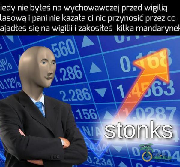 iedy nie byłeś na wychowawczej przed wigilią lasową i pani nie kazała ci nic przynosić przez co ajadteś sie na wigilii i zakosiłeś kilka mandaryneț stonką