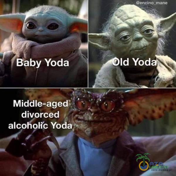 Baby Yoda Middle-agedž divorced alcoKol(c Yoda ld Yod