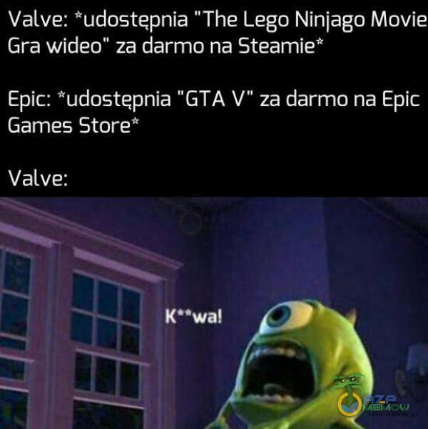 Valve: udostepnia Ninjago Movie Gra wideo za darmo na Steamie* Epic: * udostępnia GTA V za darmo na Epic Games Store* Valve: