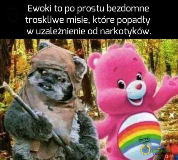 Ewoki to po prostu bezdomne troskliwe misie, które popadły w uzależnienie od narkotyków.