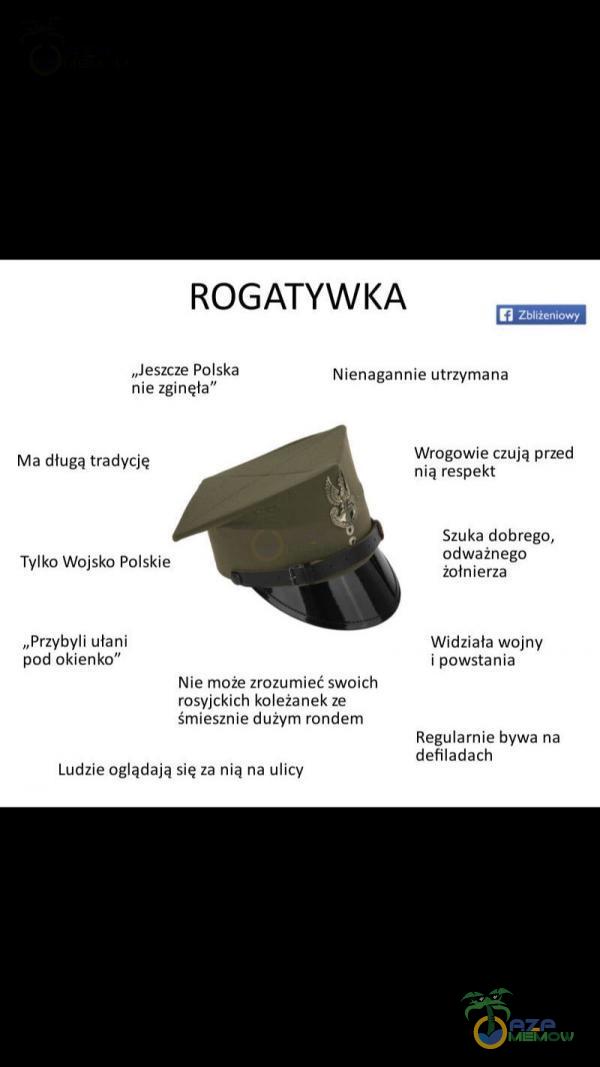   ROGATYWKA „Jeszcze Polska nie zginęła Ma długą tradycję Tylko Wojsko Polskie „Przybyli ułani pod okienko” Nienagannie utrzymana Wrogowie czują przed nią respekt Szuka dobrego, odważnego żołnierza Widziała wojny i powstania Nie...