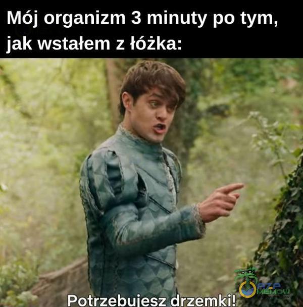 Mój organizm 3 minuty po tym, jak wstałem z łóżka: