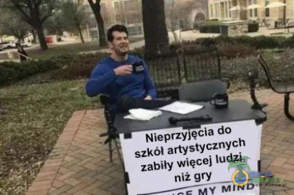 Nieprzyjęcia do szkół artystycznych zabiły więcej ludzi niż gry