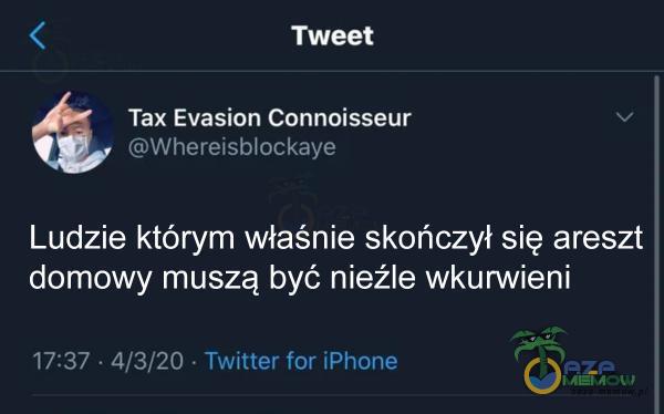 4 Tweet © Tax Evasion Carmoisseur My MZT=JELIAZKSY Ludzie którym właśnie skończył:się areszt domowy muszą być nieźle wku***eni EUT WWE