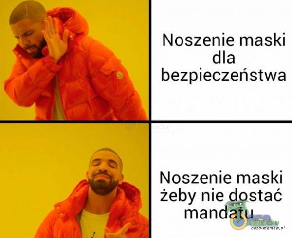 Noszenie maski , dla bezpieczeństwa Noszenie maski żeby nie dostać mandatu