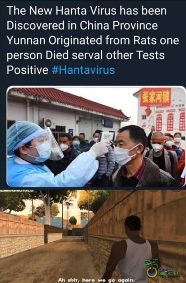 The New Hanta Virus has been Discovered in China Province Yunnan Originated from Rats one person Died serval other Tests |gOSWZEKJACJA CWE POPU O =