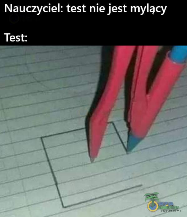 Nauczyciel: test nie jest mylący Test: