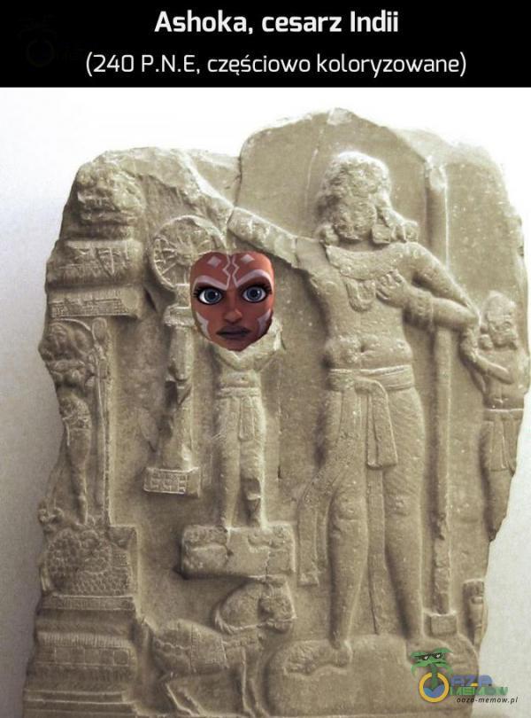 Ashoka. cesarz Indfl (24m P,NE. częściowo koloryzuwane)