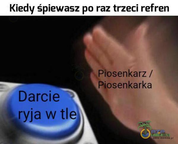 Kiedy śpiewasz po raz trzeci refren ĂPiosenkarz / Piosenkarka Darcie ryja w tle