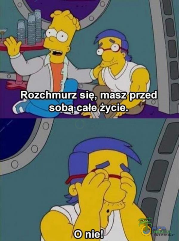 Rozchmurz się, masz przed sobą•.całe życie. O nie))