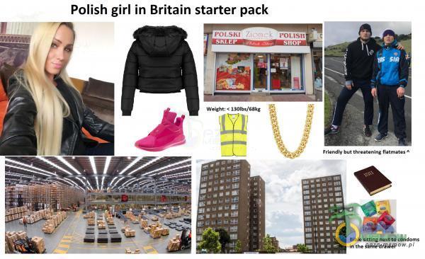 Polish girl in Britain starter pack