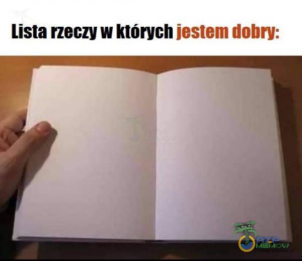 Lista rzeczy w których jestem dobry: