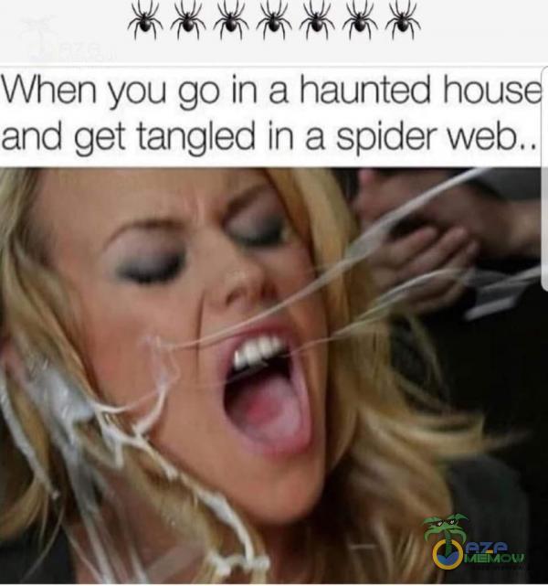 When you go in a haunted hous and get tangled in a spider