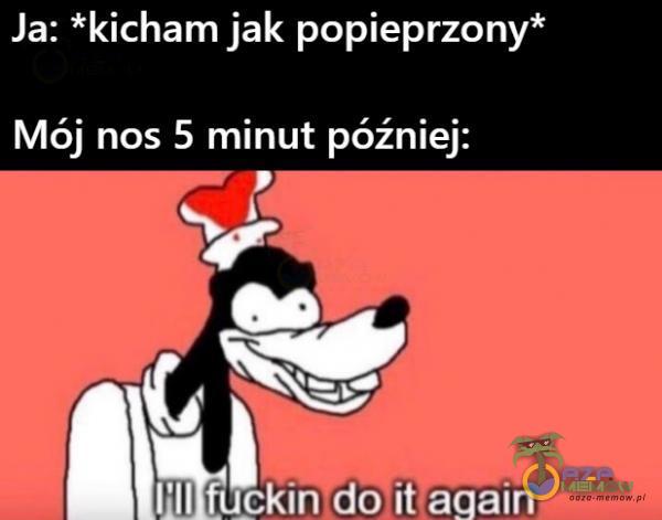 Ja: *kicham jak popi***zony* Mój nos 5 minut później: ľll fuckin doił-agairi