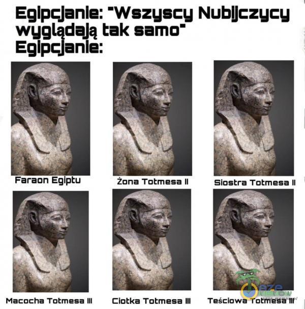 Eglpąanle: •wszyscy NubJczycy wygladąJą tak samo- Eglp4anle: Faraon Egiptu Żona Totmesa II Siostra Totmesa II Macocha Totmesa III Ciotka Totmesa Ill Teściowa Totmesa