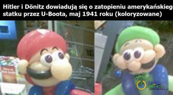 Hitleri Donitz dowiadują się o zatopieniu amerykańskieg statku przez U-Boota, maj 1941 roku (koloryzowane)