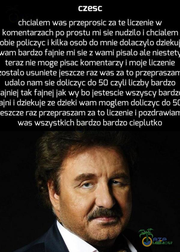   czesc chciałem was przeprosic za te liczenie w komentarzach po prostu mi sie nudziło i chciałem obie policzyc i kilka osob do mnie dolaczylo dziekuj Mam bardzo fajnie mi sie z wami pisało ale niestet.j teraz nie moge pisac komentarzy i moje...