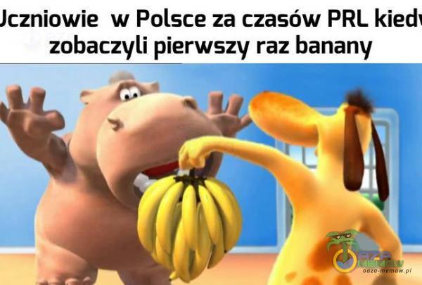 Jczniowie w Polsce za czasów PRL kiech zobaczyli pierwszy raz banany