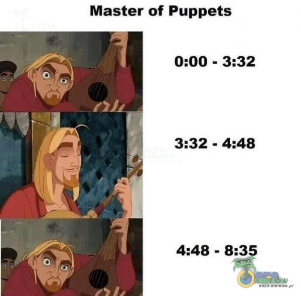 Master of Puppets 0:00 - 3:32 3:32 - 4:48 4:48 - 8:35